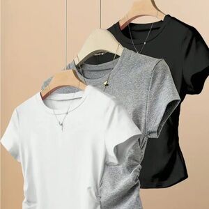 Classic Women's T-Shirt Trio - Black, Gray, and White